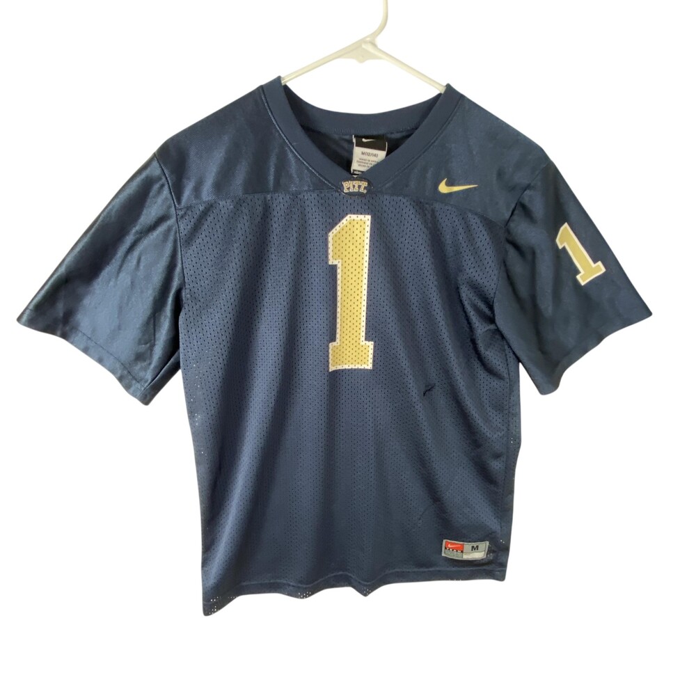 Pittsburgh Panthers PITT Football Jersey Boys Medium Blue Nike Youth #1